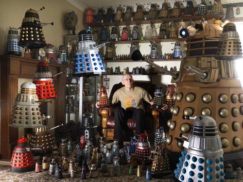 Rob Hull with his dalek collection