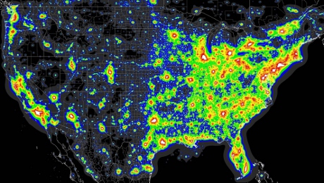 light pollution map