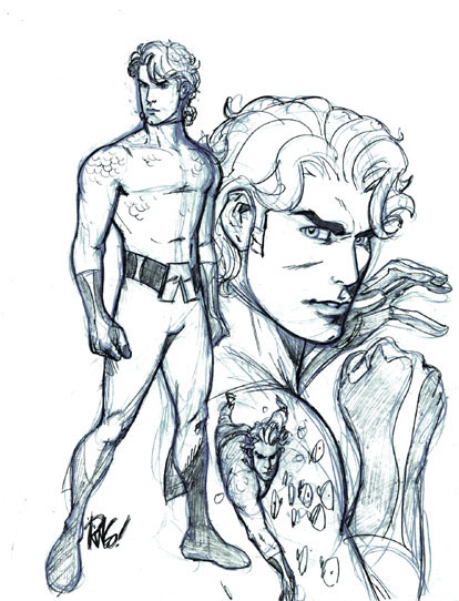 Aquaman Sketch by Mike Wieringo